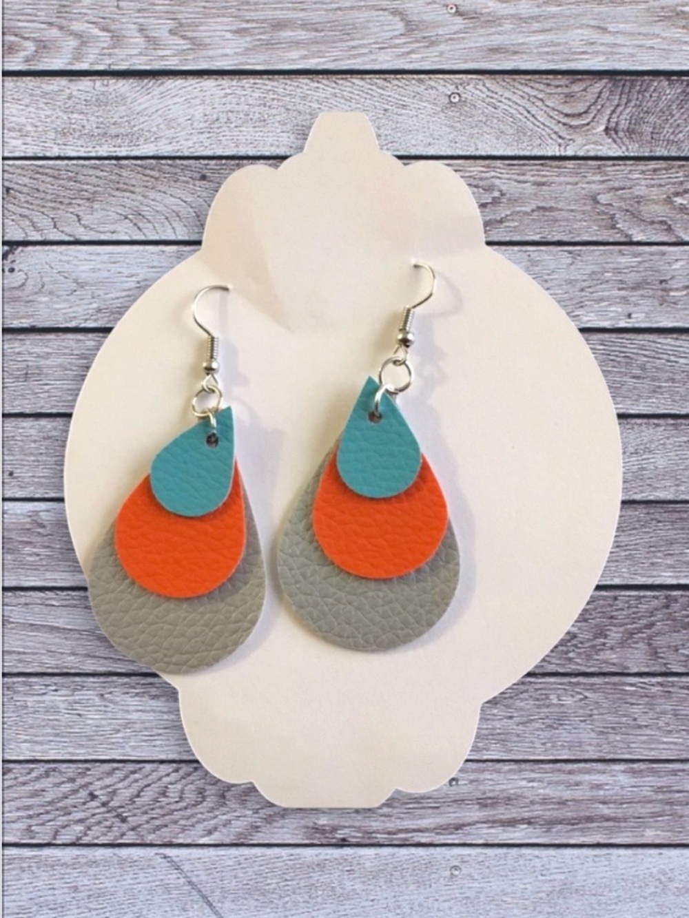 NEW Faux leather teardrop earrings